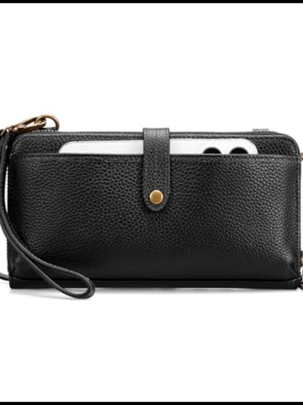 Genuine Leather Crossbody Bag Built-in RFID Wallet Phone Pocket
